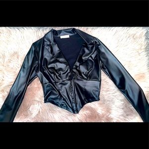 leather crop top
